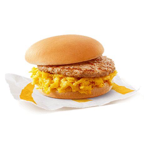 Sausage & Scrambled Egg Burger